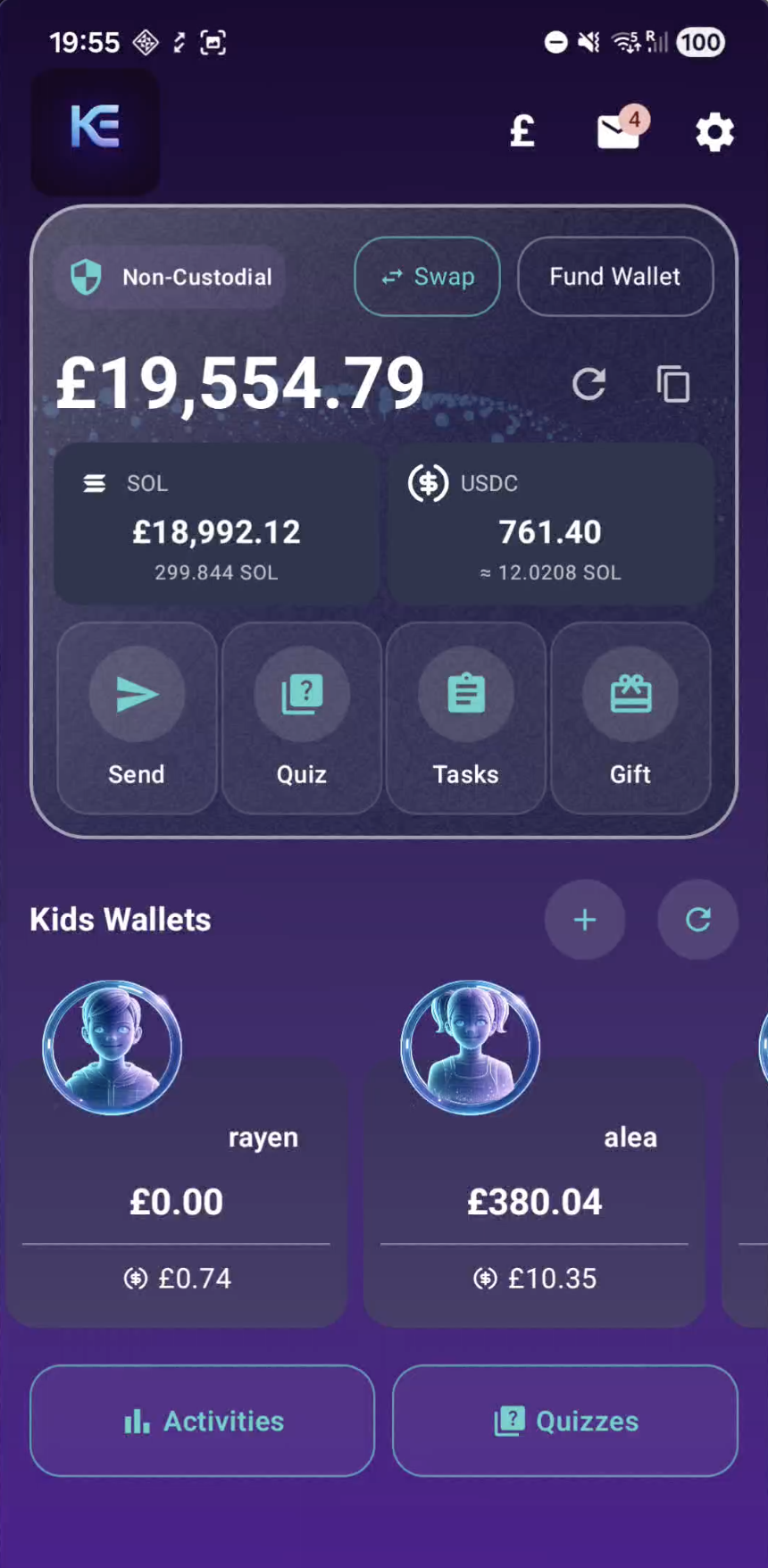 Parent Home Screen Screenshot